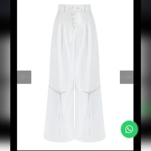Chic White Wide-Leg Women's Pants